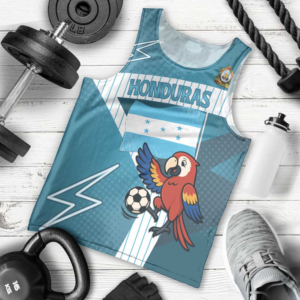 Personalized Honduras Football Men Tank Top Scarlet Macaw Mascot