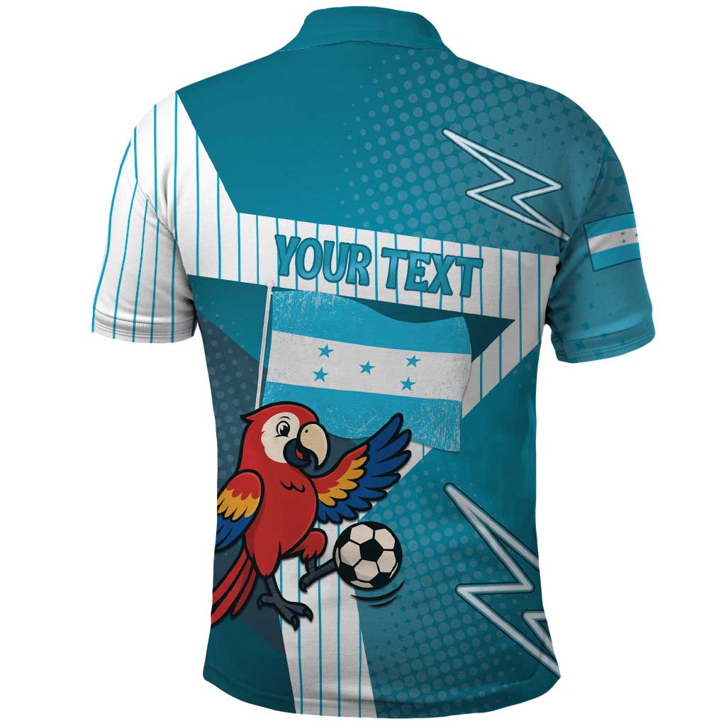 Personalized Honduras Football Polo Shirt Scarlet Macaw Mascot