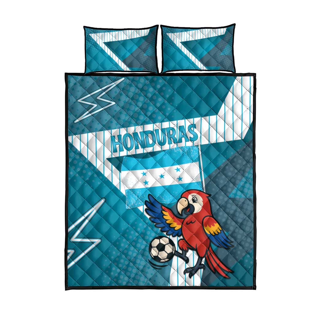 Honduras Football Quilt Bed Set Scarlet Macaw Mascot