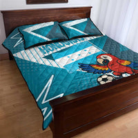 Honduras Football Quilt Bed Set Scarlet Macaw Mascot