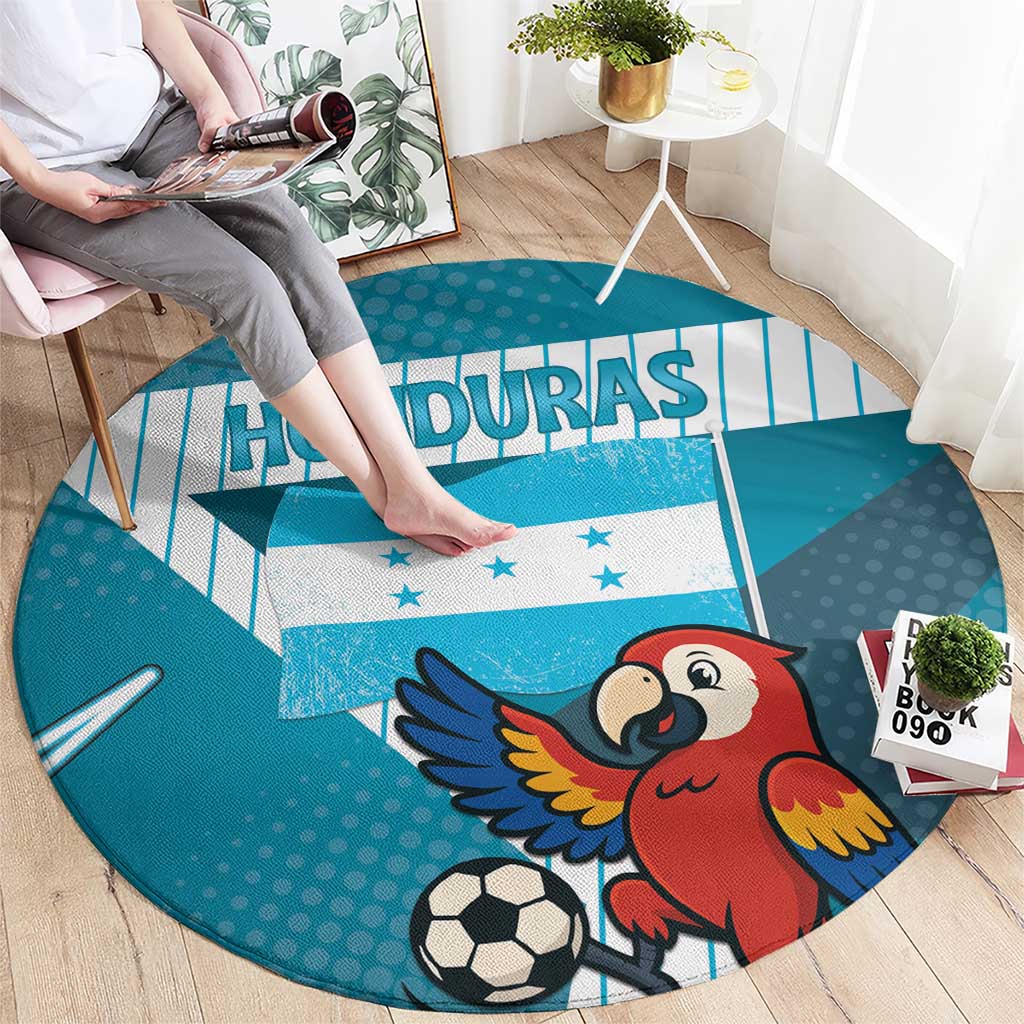 Honduras Football Round Carpet Scarlet Macaw Mascot