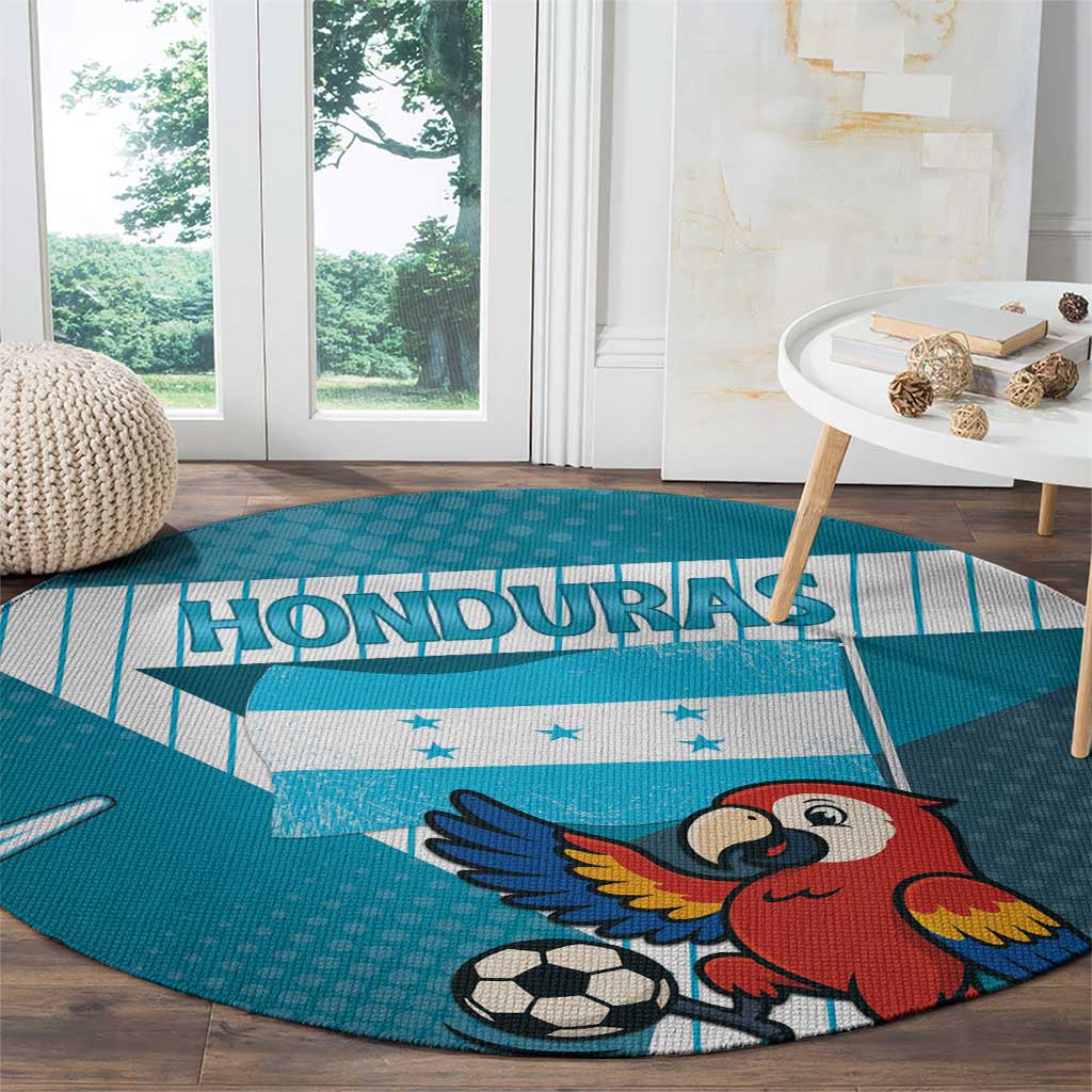 Honduras Football Round Carpet Scarlet Macaw Mascot