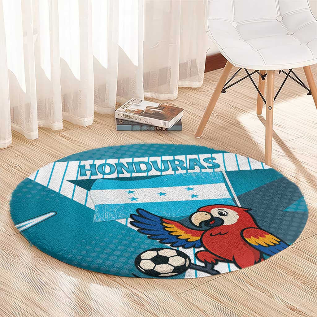 Honduras Football Round Carpet Scarlet Macaw Mascot