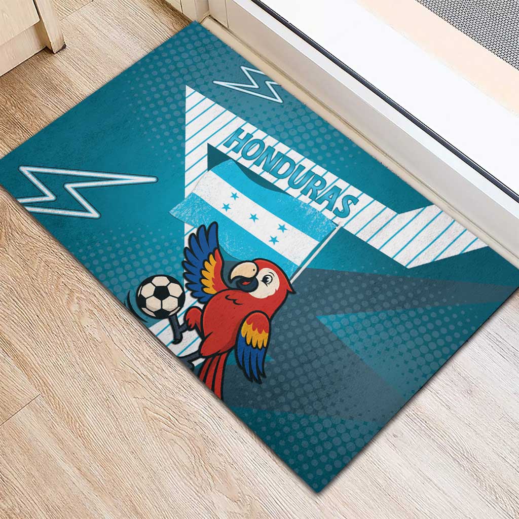 Honduras Football Rubber Doormat Scarlet Macaw Mascot