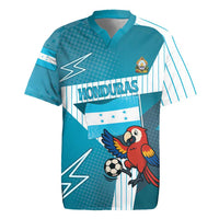 Personalized Honduras Football Rugby Jersey Scarlet Macaw Mascot