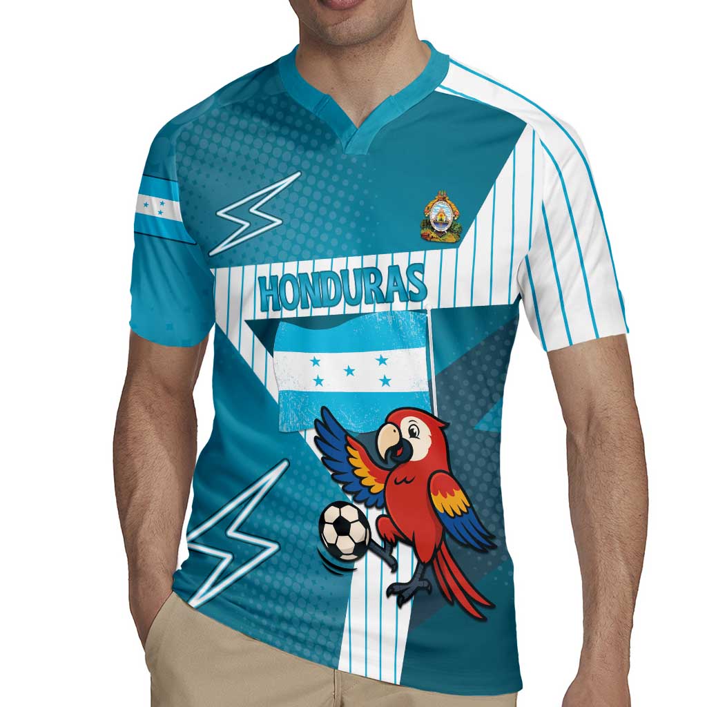 Personalized Honduras Football Rugby Jersey Scarlet Macaw Mascot