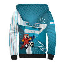 Personalized Honduras Football Sherpa Hoodie Scarlet Macaw Mascot