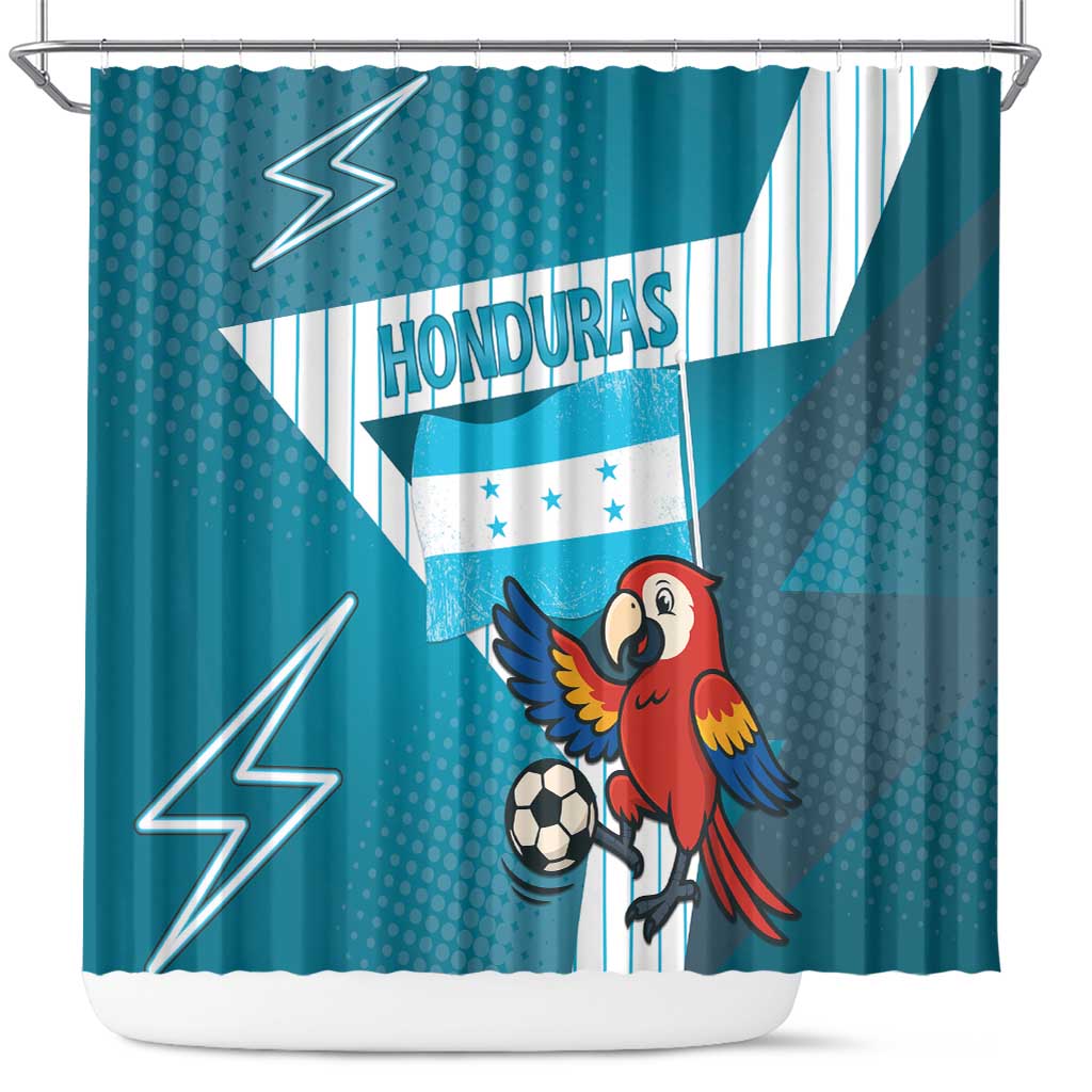 Honduras Football Shower Curtain Scarlet Macaw Mascot