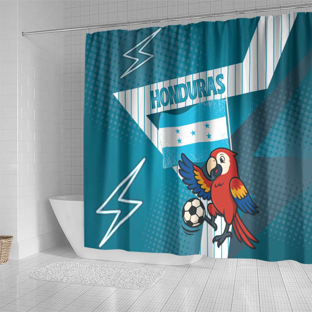 Honduras Football Shower Curtain Scarlet Macaw Mascot