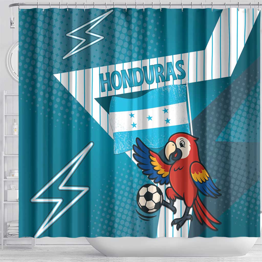 Honduras Football Shower Curtain Scarlet Macaw Mascot