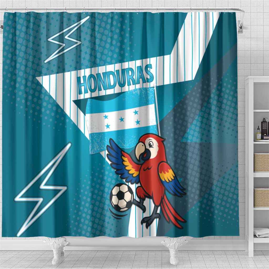 Honduras Football Shower Curtain Scarlet Macaw Mascot
