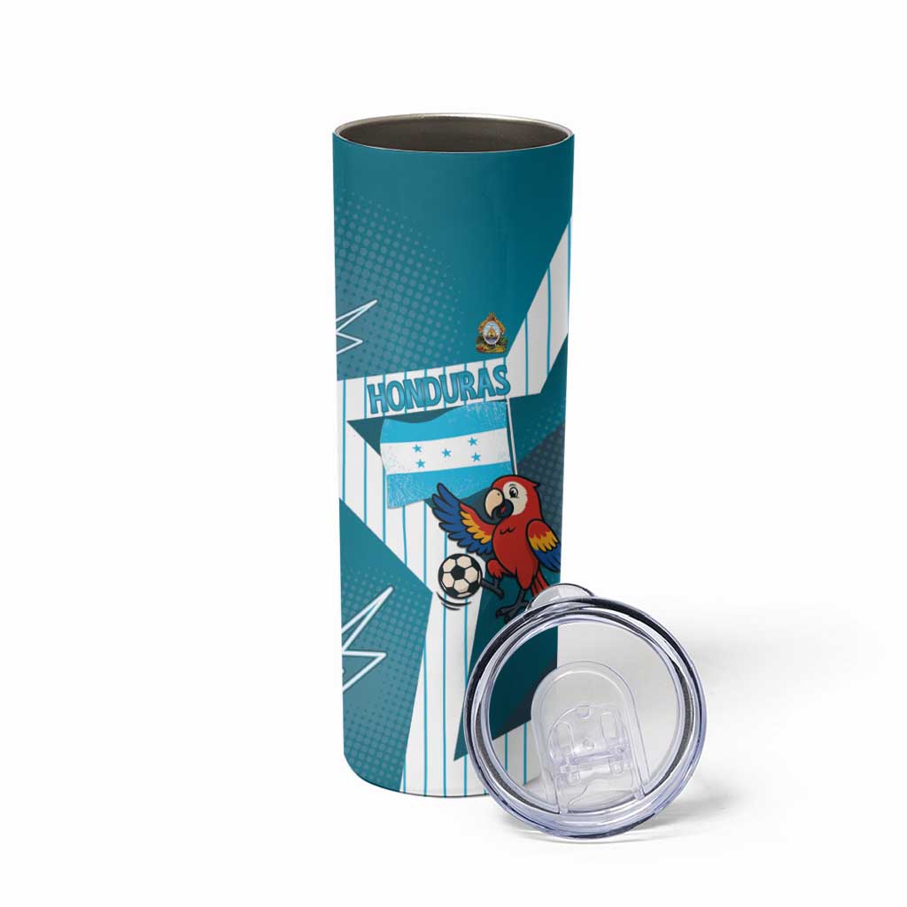 Personalized Honduras Football Skinny Tumbler Scarlet Macaw Mascot