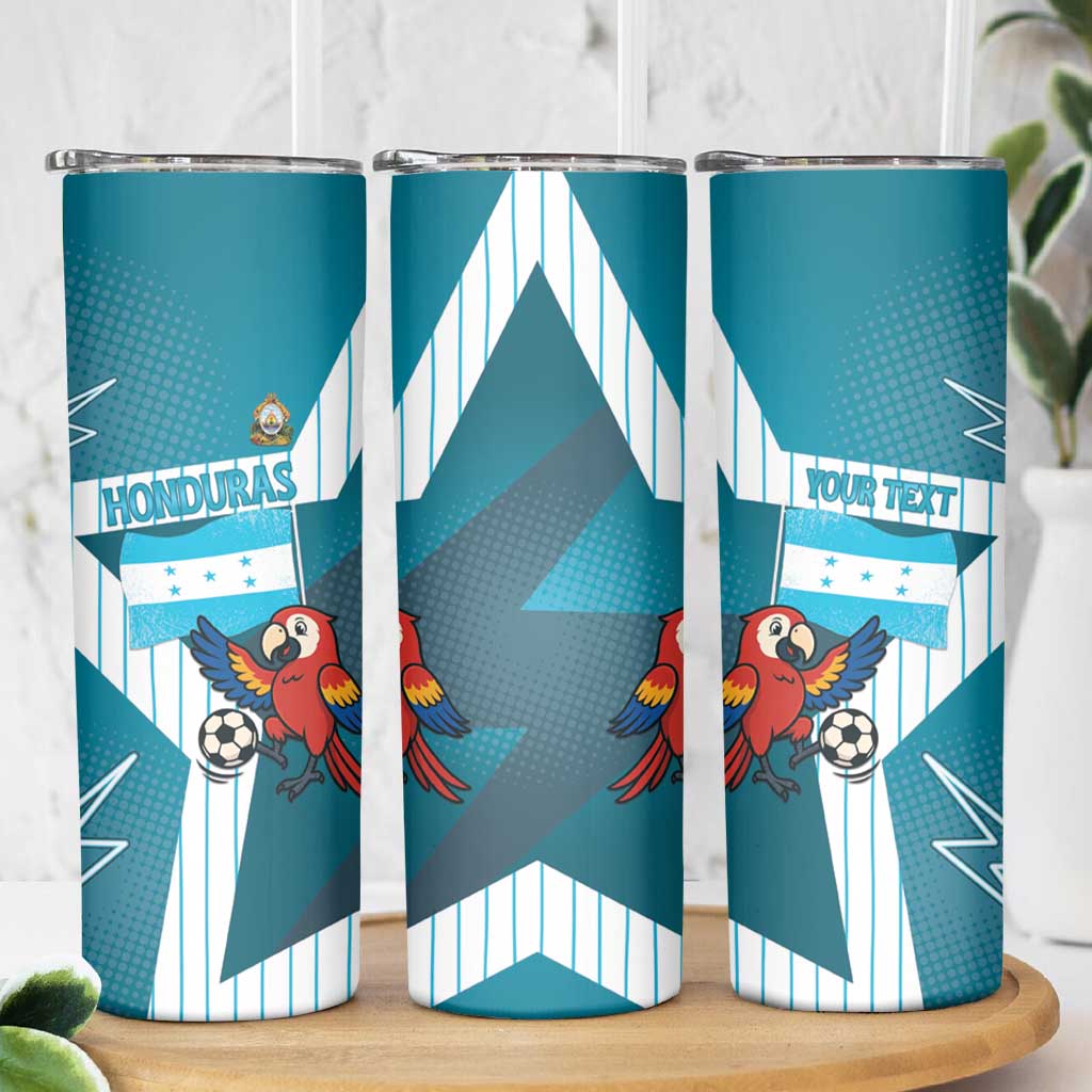 Personalized Honduras Football Skinny Tumbler Scarlet Macaw Mascot