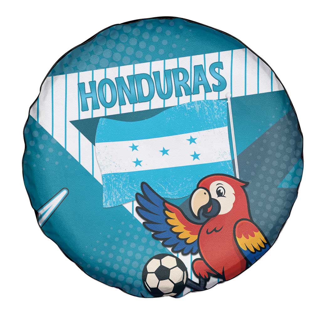 Honduras Football Spare Tire Cover Scarlet Macaw Mascot
