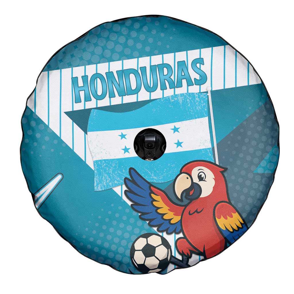 Honduras Football Spare Tire Cover Scarlet Macaw Mascot
