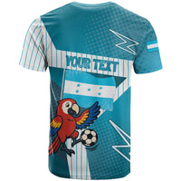 Personalized Honduras Football T Shirt Scarlet Macaw Mascot