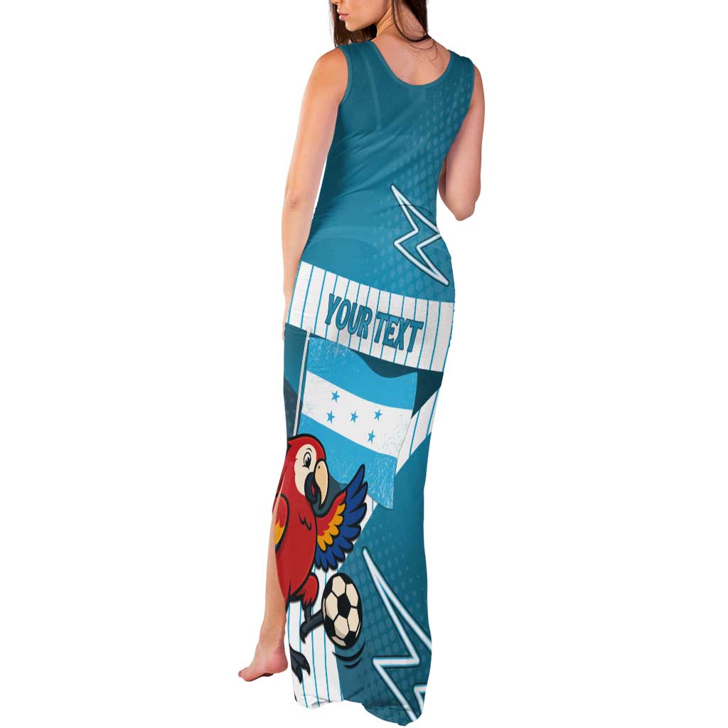 Personalized Honduras Football Tank Maxi Dress Scarlet Macaw Mascot