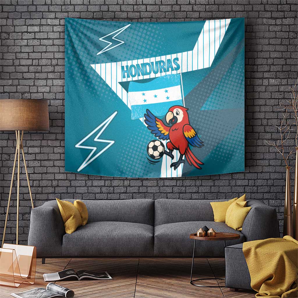 Honduras Football Tapestry Scarlet Macaw Mascot