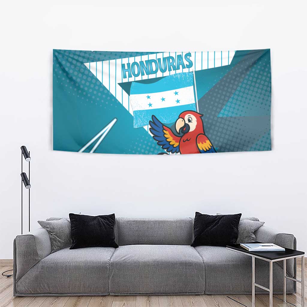 Honduras Football Tapestry Scarlet Macaw Mascot