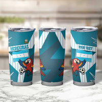 Personalized Honduras Football Tumbler Cup Scarlet Macaw Mascot