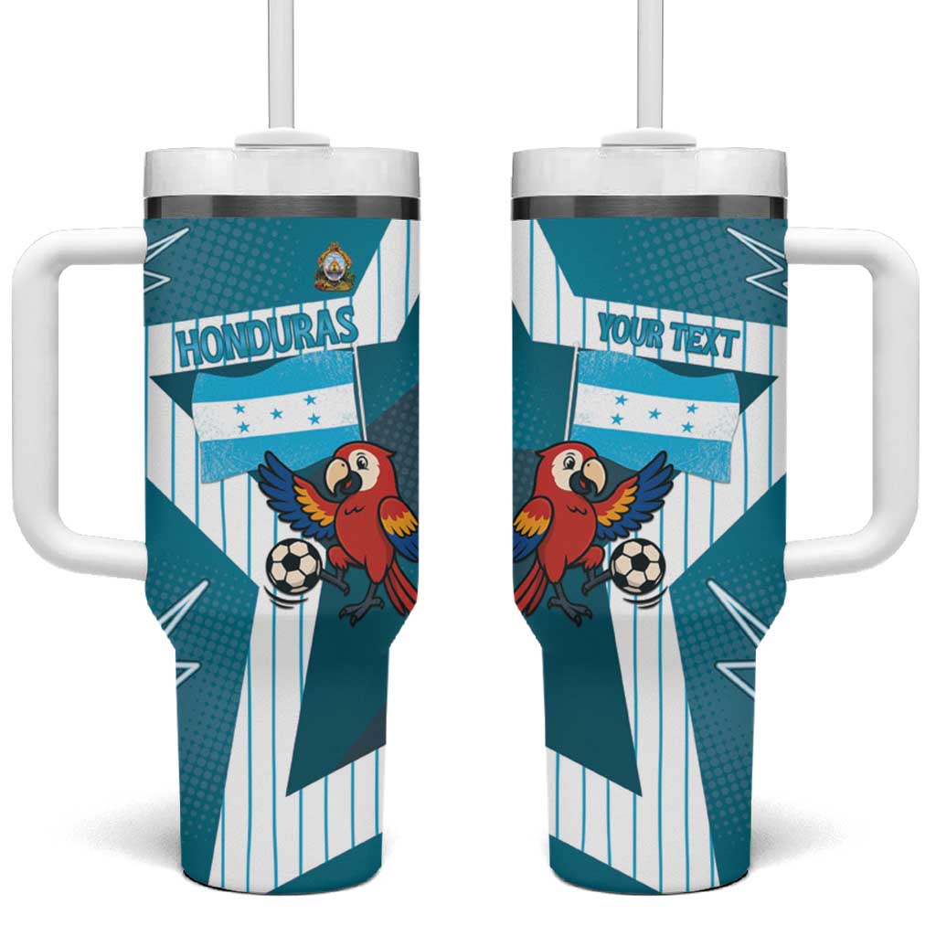 Personalized Honduras Football Tumbler With Handle Scarlet Macaw Mascot