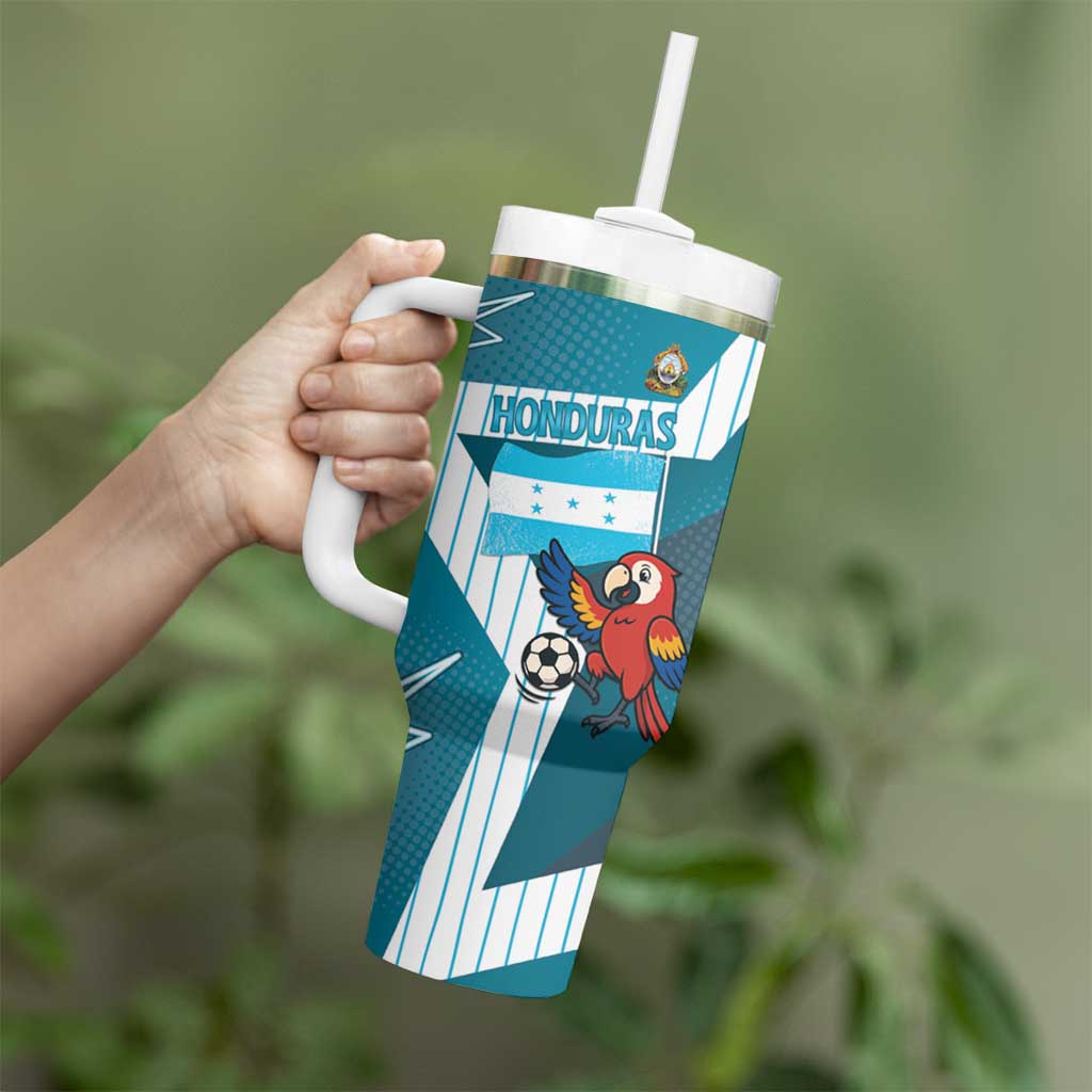 Personalized Honduras Football Tumbler With Handle Scarlet Macaw Mascot