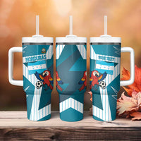 Personalized Honduras Football Tumbler With Handle Scarlet Macaw Mascot