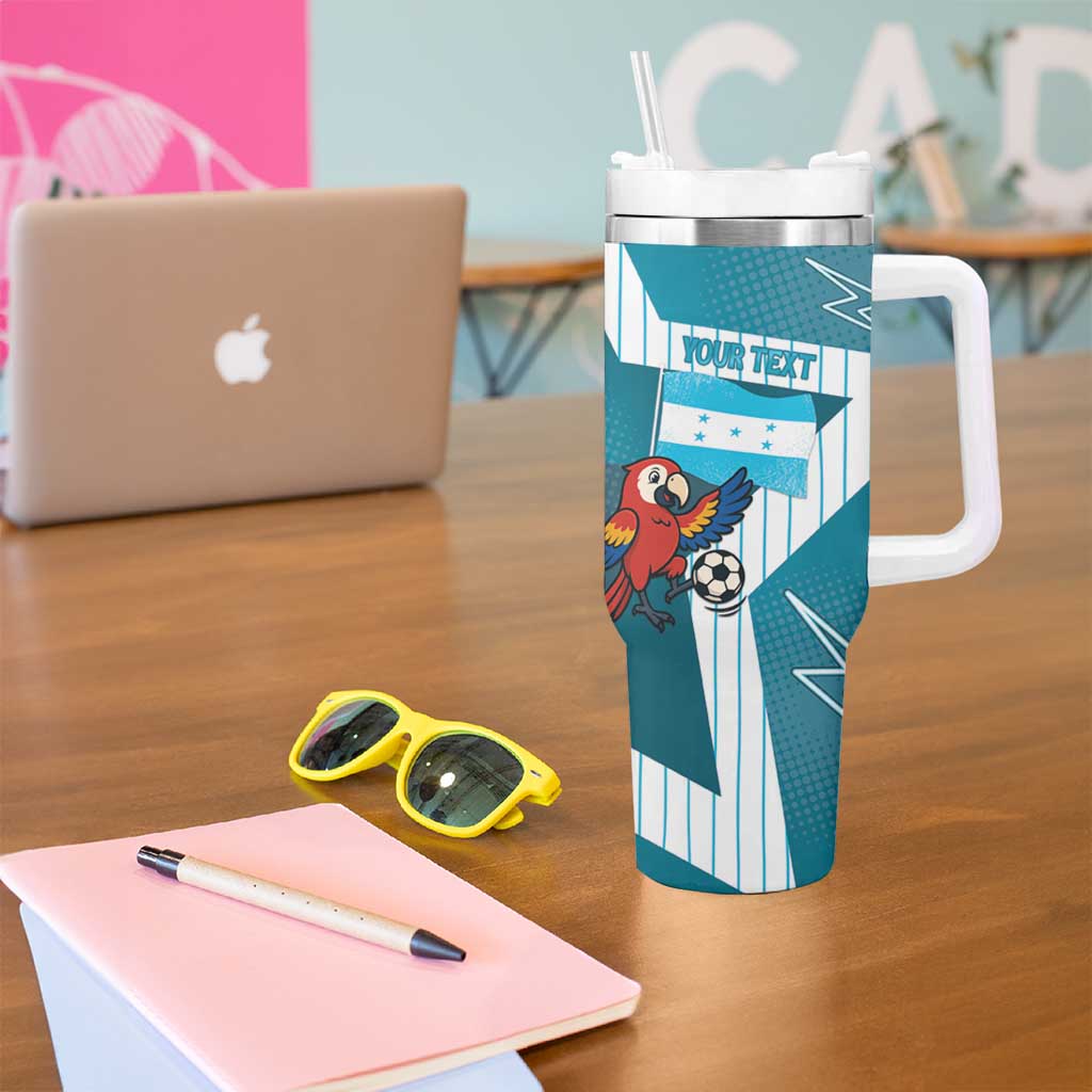 Personalized Honduras Football Tumbler With Handle Scarlet Macaw Mascot