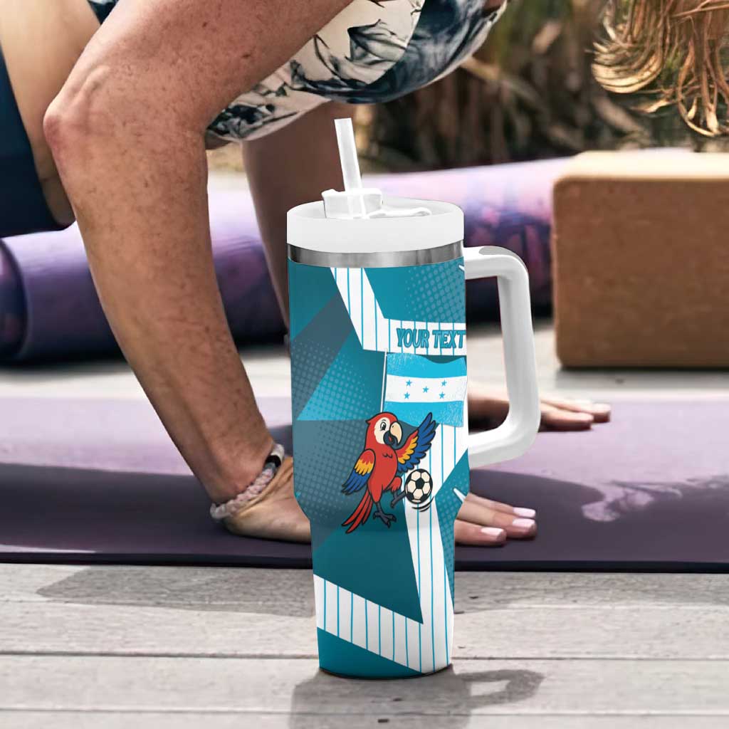 Personalized Honduras Football Tumbler With Handle Scarlet Macaw Mascot