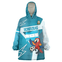 Personalized Honduras Football Wearable Blanket Hoodie Scarlet Macaw Mascot