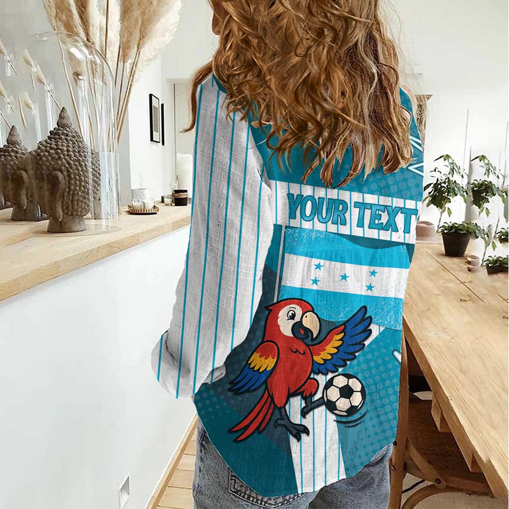 Personalized Honduras Football Women Casual Shirt Scarlet Macaw Mascot