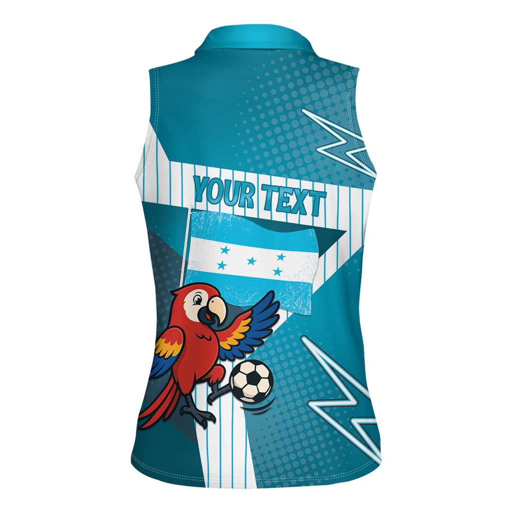 Personalized Honduras Football Women Sleeveless Polo Shirt Scarlet Macaw Mascot