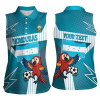 Personalized Honduras Football Women Sleeveless Polo Shirt Scarlet Macaw Mascot