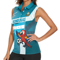 Personalized Honduras Football Women Sleeveless Polo Shirt Scarlet Macaw Mascot