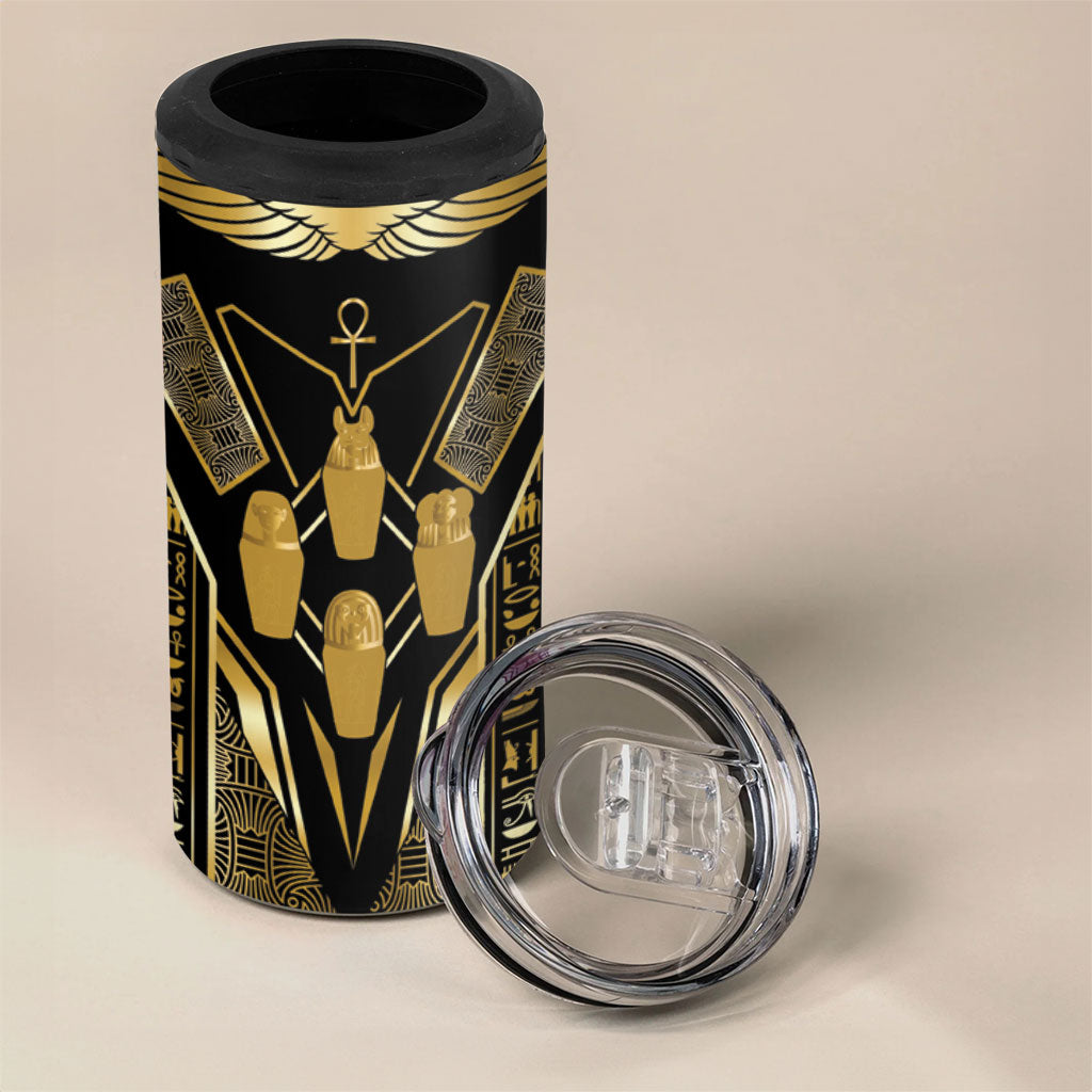 Egypt Canopic Jars 4 in 1 Can Cooler Tumbler Ancient Mythology Four Sons of Horus