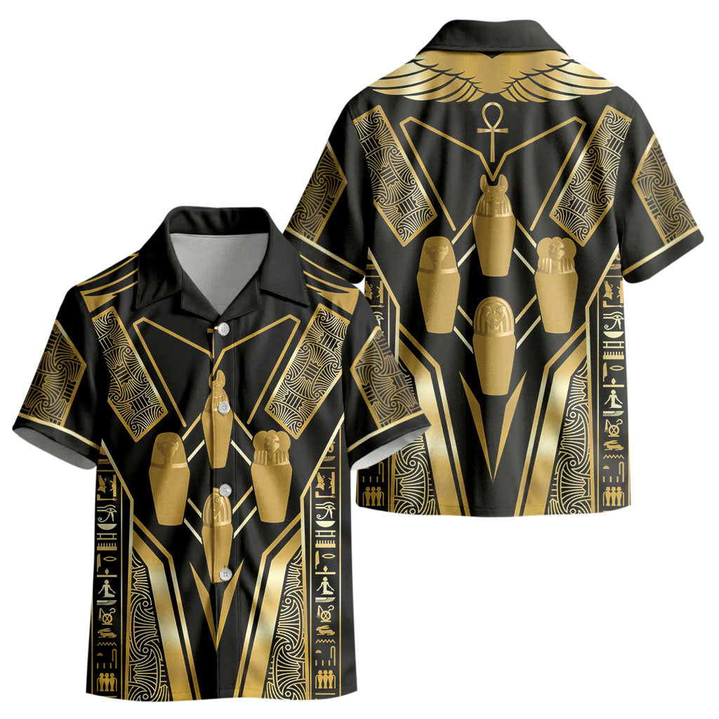 Egypt Canopic Jars Kid Hawaiian Shirt Ancient Mythology Four Sons of Horus DT05