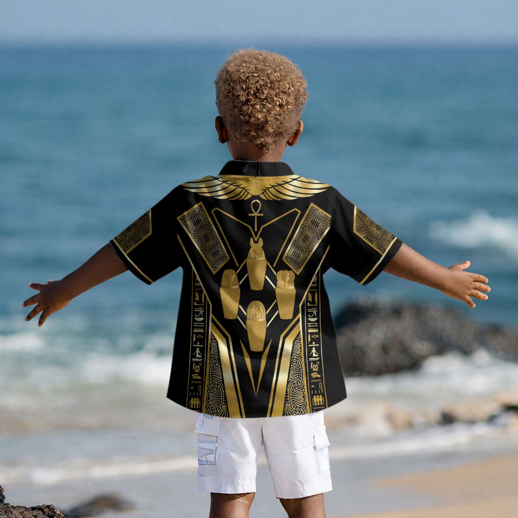 Egypt Canopic Jars Kid Hawaiian Shirt Ancient Mythology Four Sons of Horus DT05