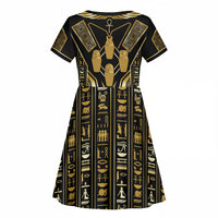 Egypt Canopic Jars Kid Short Sleeve Dress Ancient Mythology Four Sons of Horus
