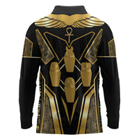Egypt Canopic Jars Long Sleeve Polo Shirt Ancient Mythology Four Sons of Horus