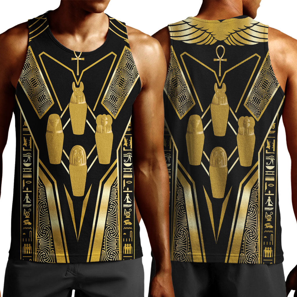 Egypt Canopic Jars Men Tank Top Ancient Mythology Four Sons of Horus