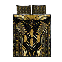 Egypt Canopic Jars Quilt Bed Set Ancient Mythology Four Sons of Horus
