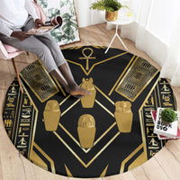 Egypt Canopic Jars Round Carpet Ancient Mythology Four Sons of Horus