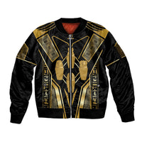 Egypt Canopic Jars Sleeve Zip Bomber Jacket Ancient Mythology Four Sons of Horus