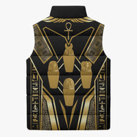 Egypt Canopic Jars Sleeveless Puffer Jacket Ancient Mythology Four Sons of Horus