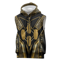 Egypt Canopic Jars Sleeveless Zip Hoodie Ancient Mythology Four Sons of Horus