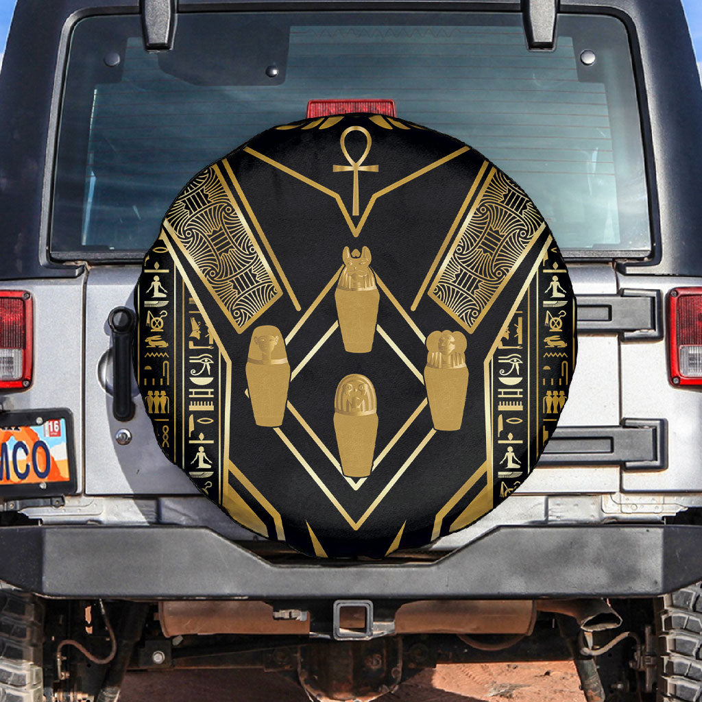 Egypt Canopic Jars Spare Tire Cover Ancient Mythology Four Sons of Horus