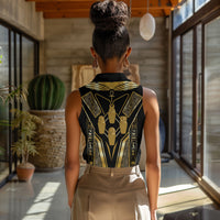 Egypt Canopic Jars Women Sleeveless Polo Shirt Ancient Mythology Four Sons of Horus