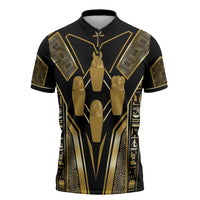 Egypt Canopic Jars Zipper Polo Shirt Ancient Mythology Four Sons of Horus
