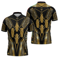 Egypt Canopic Jars Zipper Polo Shirt Ancient Mythology Four Sons of Horus