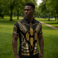 Egypt Canopic Jars Zipper Polo Shirt Ancient Mythology Four Sons of Horus
